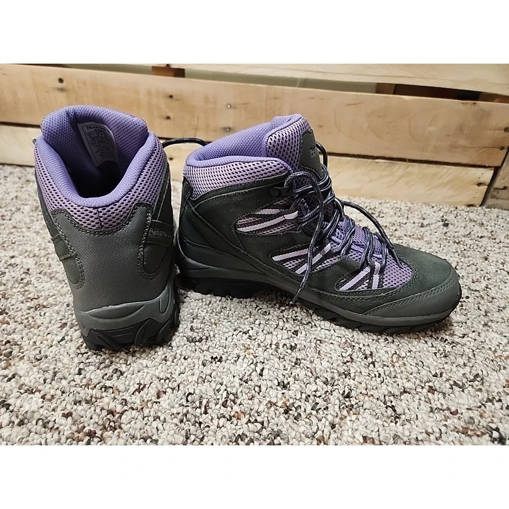 Bearpaw Tallac Boots Womens 8 Gray Purple Tallac Hiking Waterproof Cow Suede